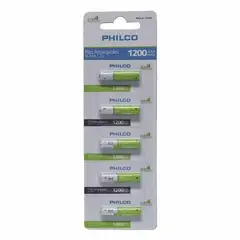 PHILCO - 5 Pilas Recargable Precargadas AAA 1200 Mah