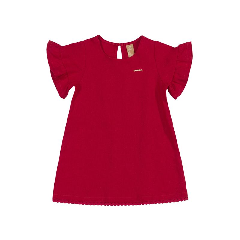 UP BABY - Vestido Lino Rojo Up Baby
