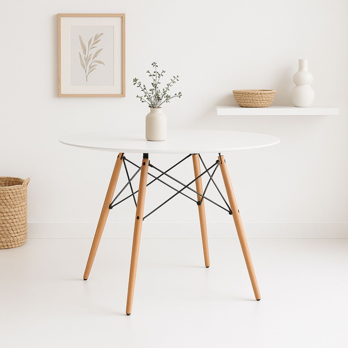 KLIK - Mesa de Comedor Eames 80cm redonda - Blanca KLIK