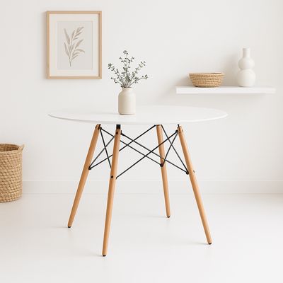 Imagen 2 del producto Mesa de Comedor Eames 80cm redonda - Blanca