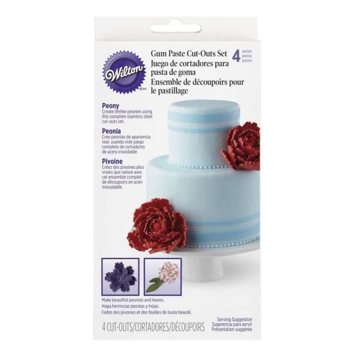 WILTON - Cortadores para pasta goma peonia