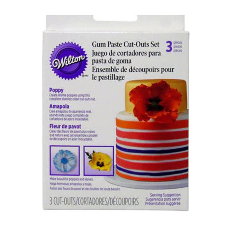 WILTON - Cortadores para pasta goma amapola