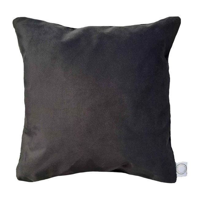 ELIZABETH PEPER - Cojín Decorativo EcoCuero Gris y Negro 50x50 Relleno.