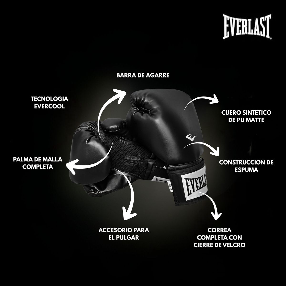 EVERLAST - Guantes Box Pro Style Training Everlast Negros