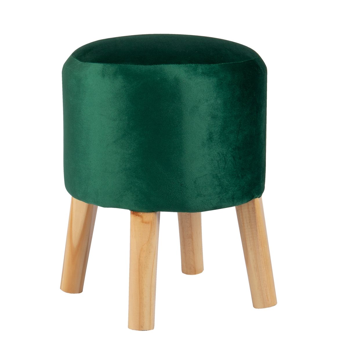 GENERICO - Pouf Bird Verde Botella Felpa 35x35x45 cm Máxima Design