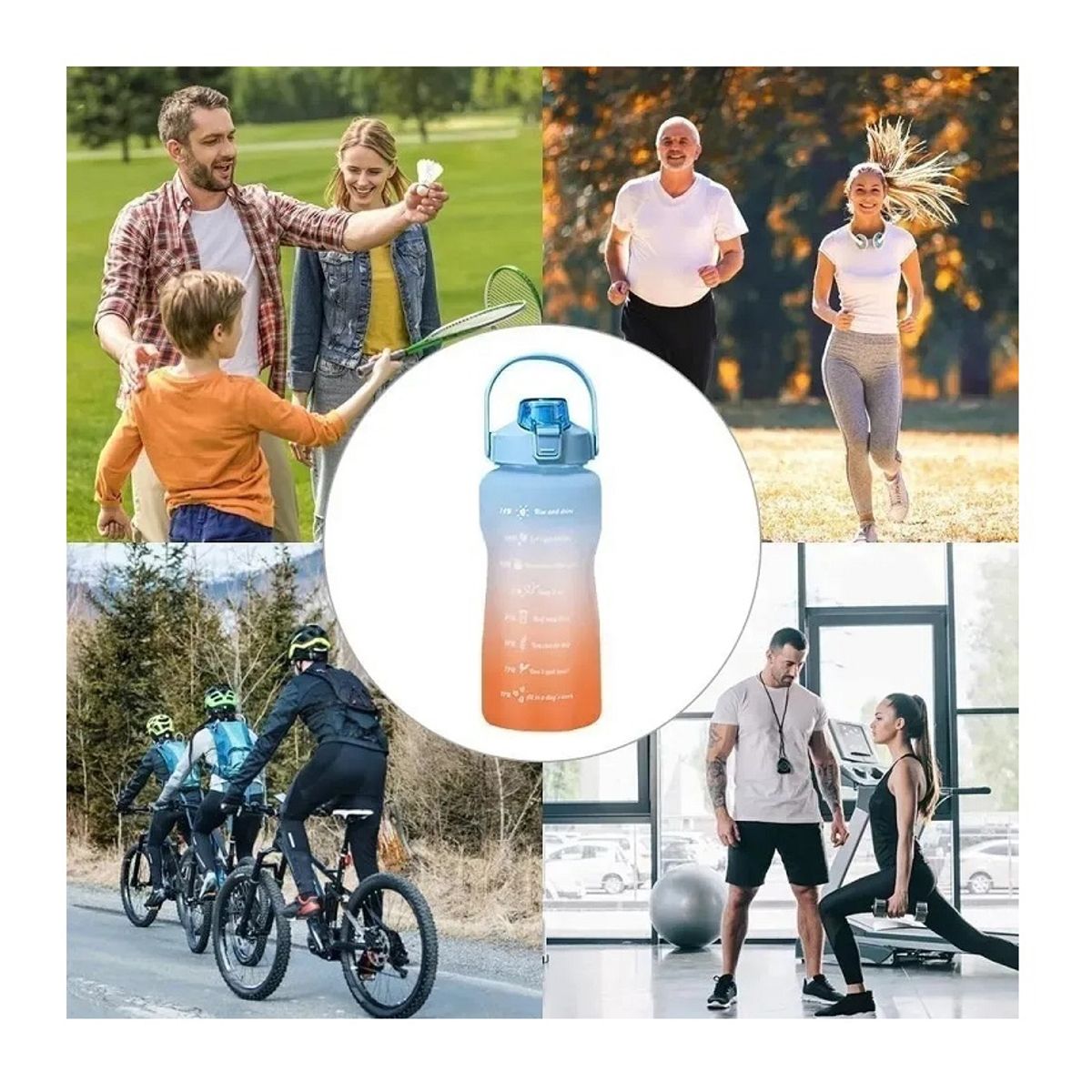 GENERICO - Botella Deportiva Termo De Agua 2 Lt Botellas Motivacionales V