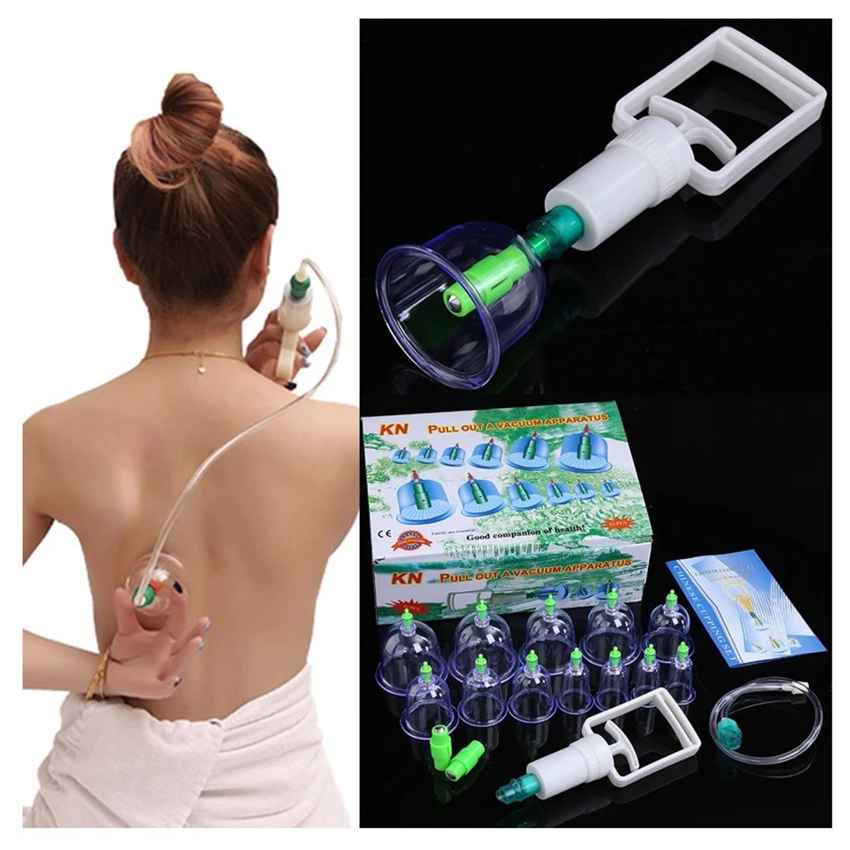 GENERICO - Set 12 Ventosas Chinas Ventosas Al Vacío Masajes Y Terapia