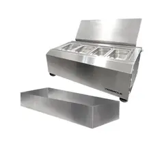 VERSATILE - Salsera 4 estaciones con bandeja frio inox