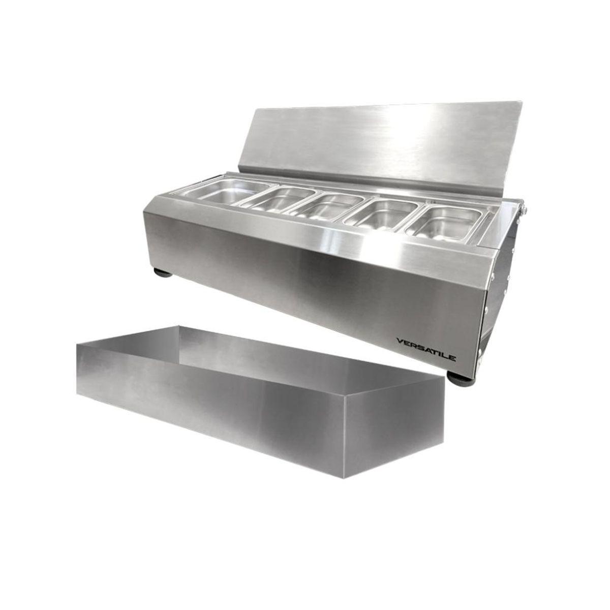 VERSATILE - Salsera 5  estaciones con bandeja frio inox