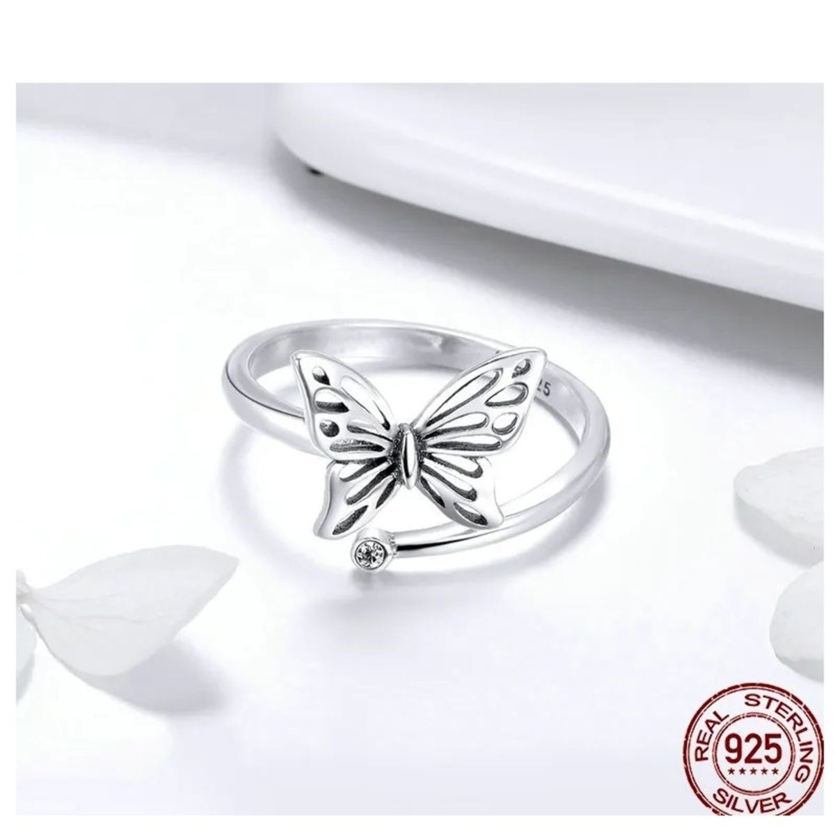 GENERICO - Anillo mariposa plata 925 ajustable