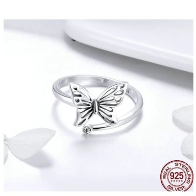Imagen 2 del producto Anillo mariposa plata 925 ajustable