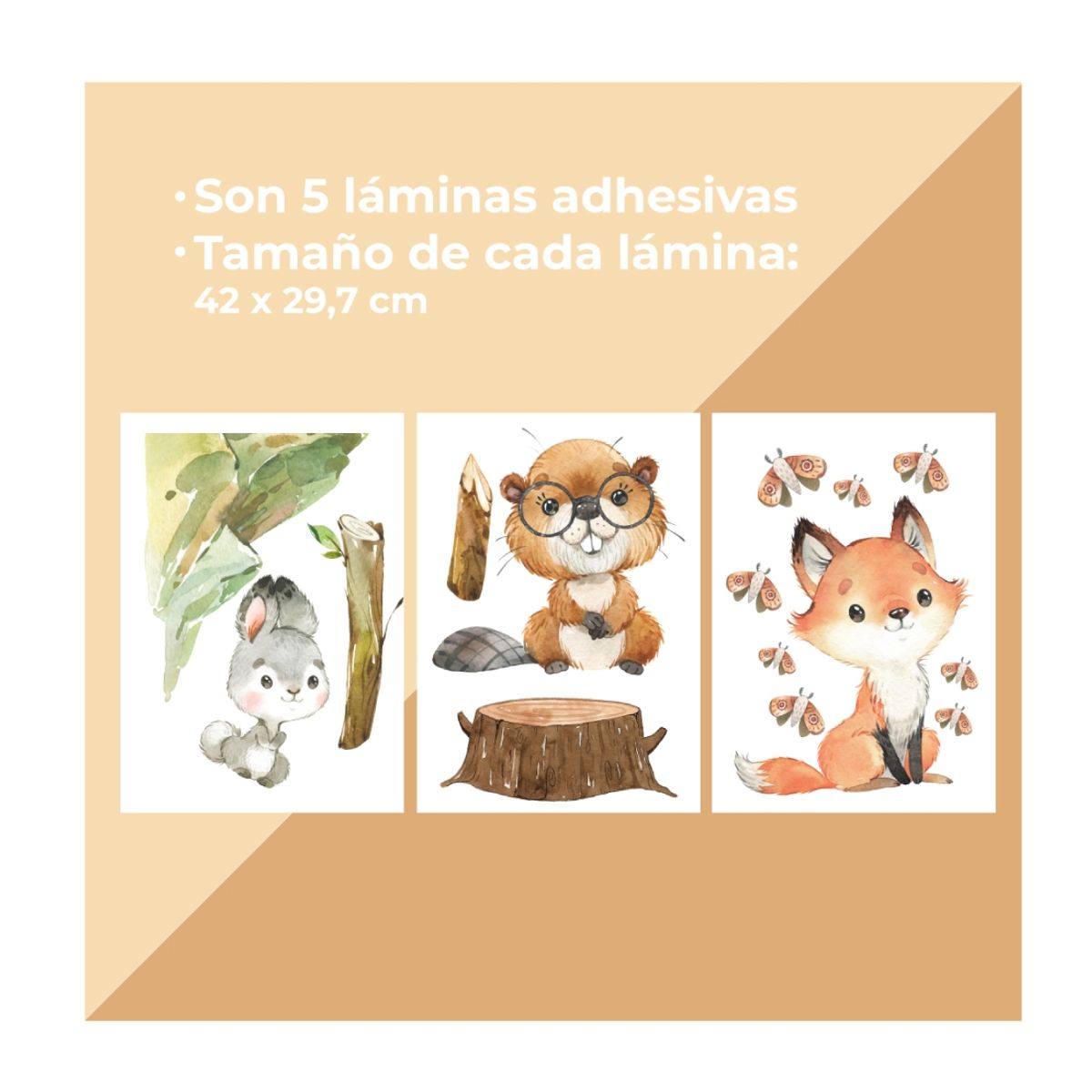 GENERICO - Adhesivos Vinilo Decorativo Infantil Amigos del Bosque