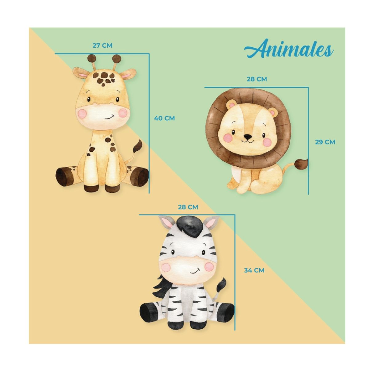 GENERICO - Adhesivos Vinilo Decorativo Infantil Amigos de Safari