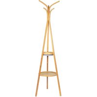 Perchero de bambú con bandejas