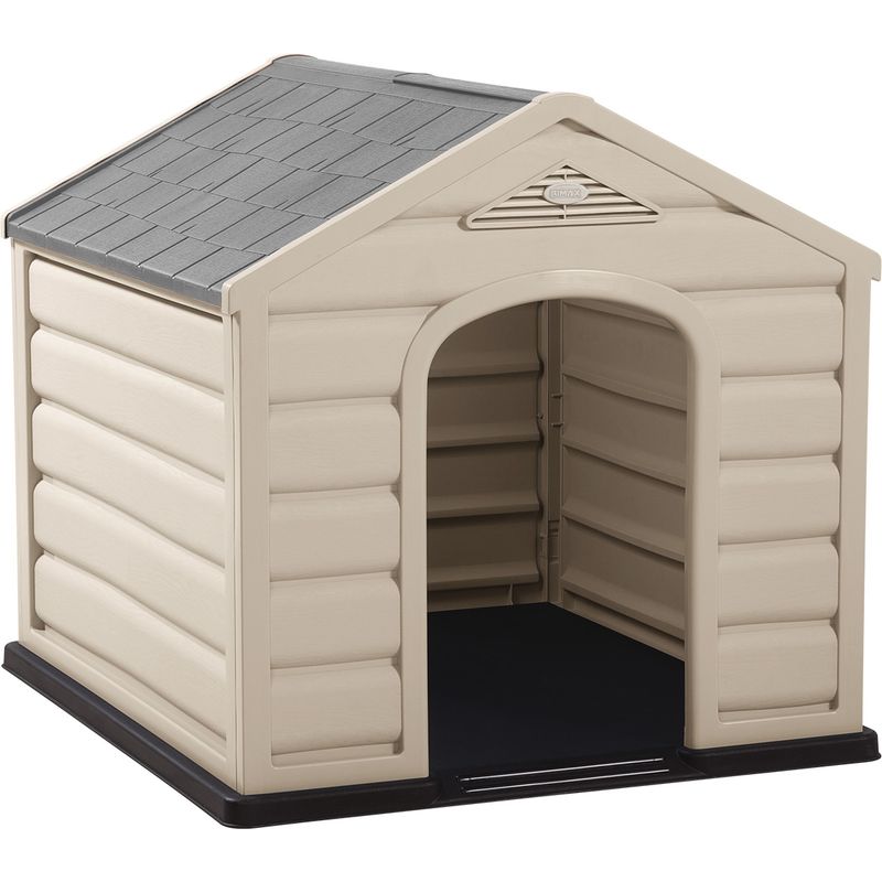 RIMAX - Casa Para Perro Pequeña Techo Gris 68x61x58.5 cms Rimax