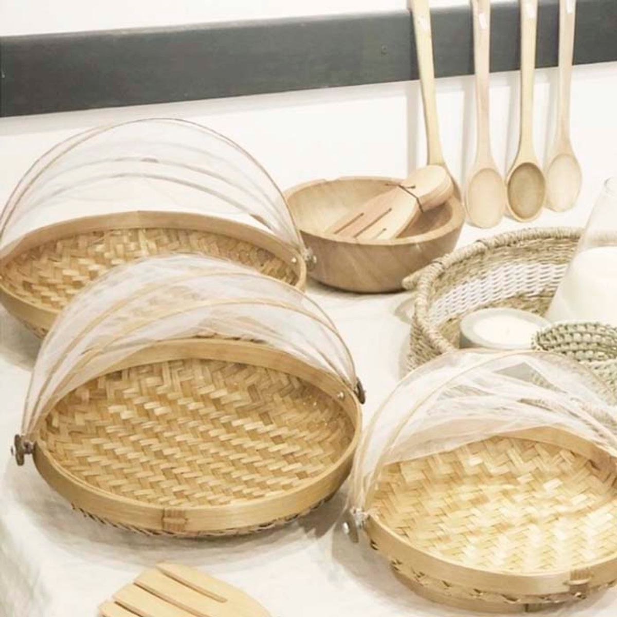 BRIC - Cesta o Panera con tul set de 2.