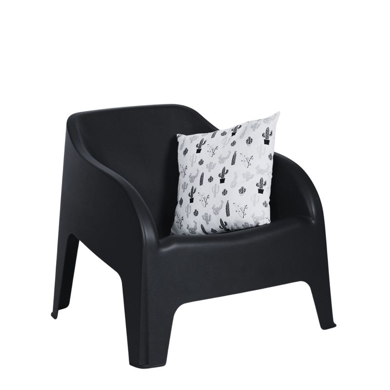 GENERICO - Silla poltrona italiana resina grafito 79x76,5x70 cm