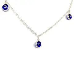 ANDREA COGGIOLA JOYAS - Collar Asya 5 Ojo Turco Plata Fina 925