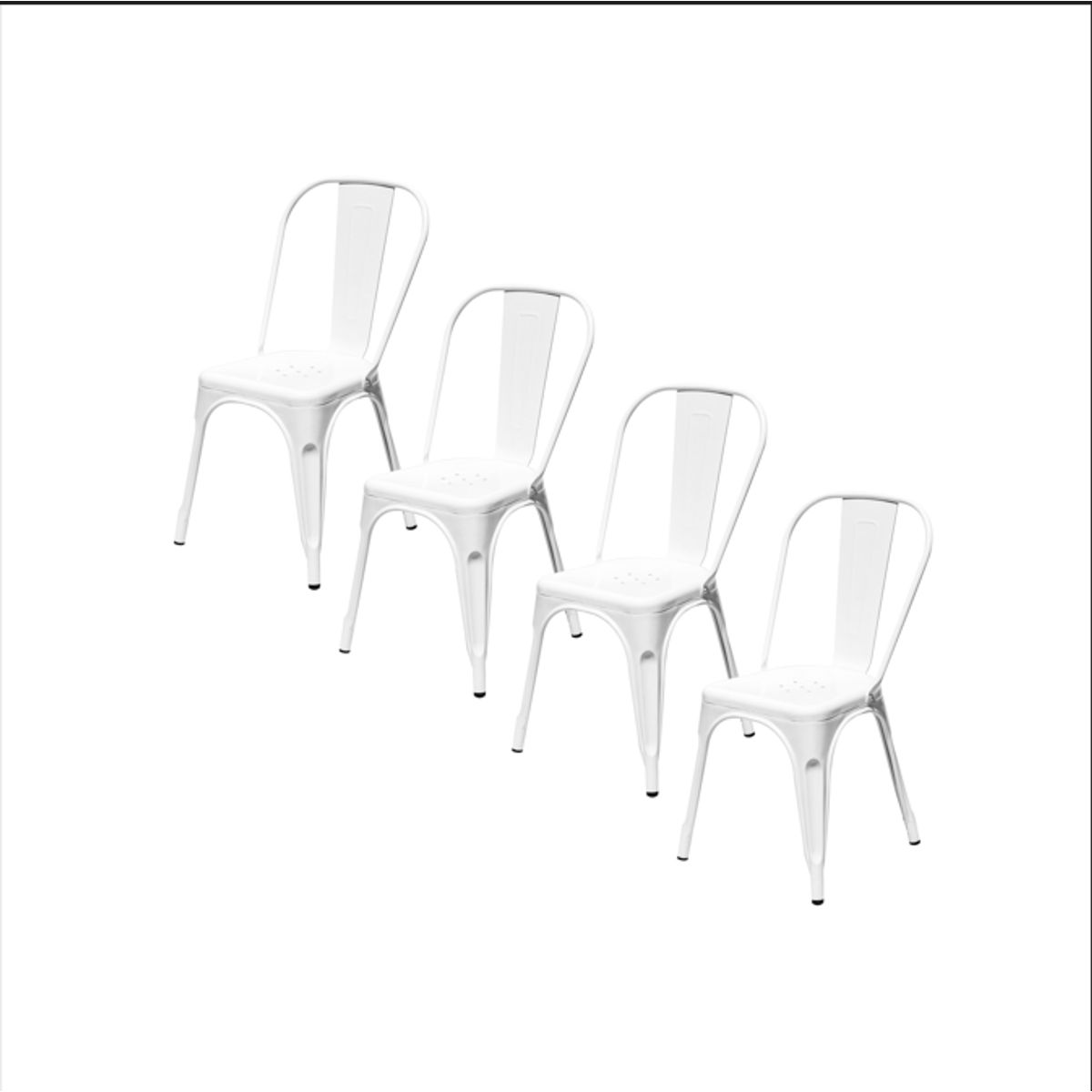 DECO EXPRESS - Set 4 Sillas Tolix Blanco