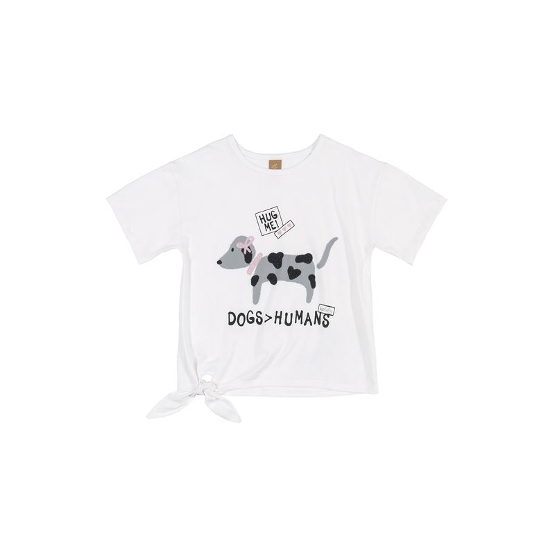 UP BABY - Polera Perrito con Amarra Blanco Up Baby