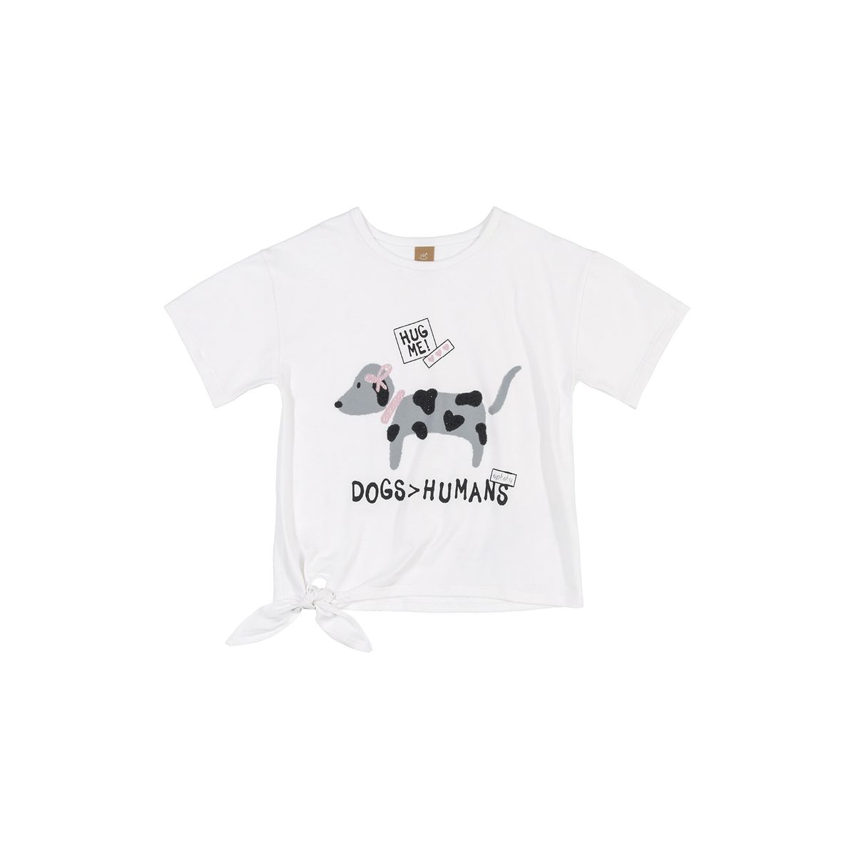 UP BABY - Polera Perrito con Amarra Blanco Up Baby