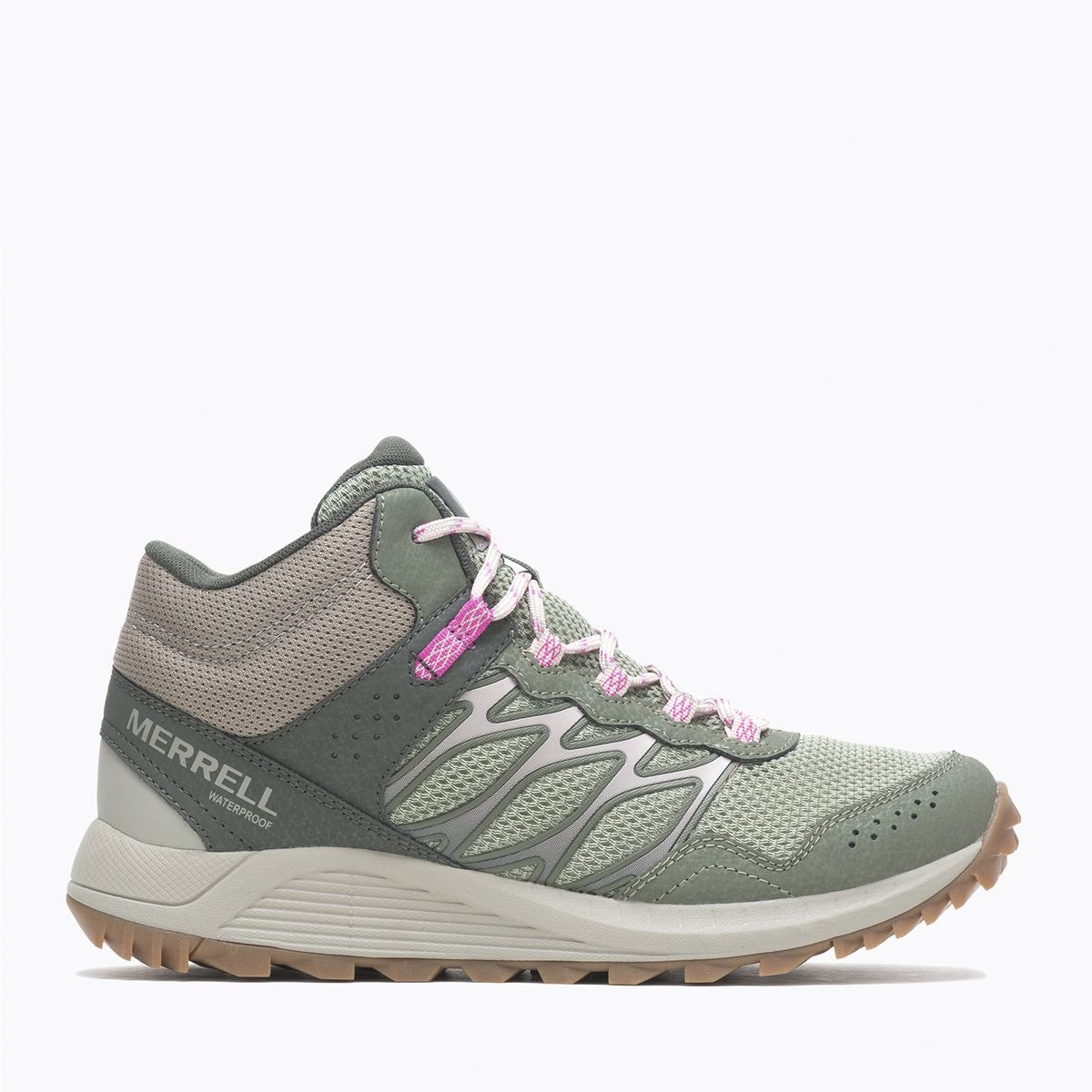 MERRELL - Botín Mujer Wildwood Mid Wp Verde Claro MERRELL