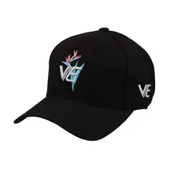 VE WETSUITS - Gorro Jockey Visera Curva clip atras color Negro Bordado 3D Flor
