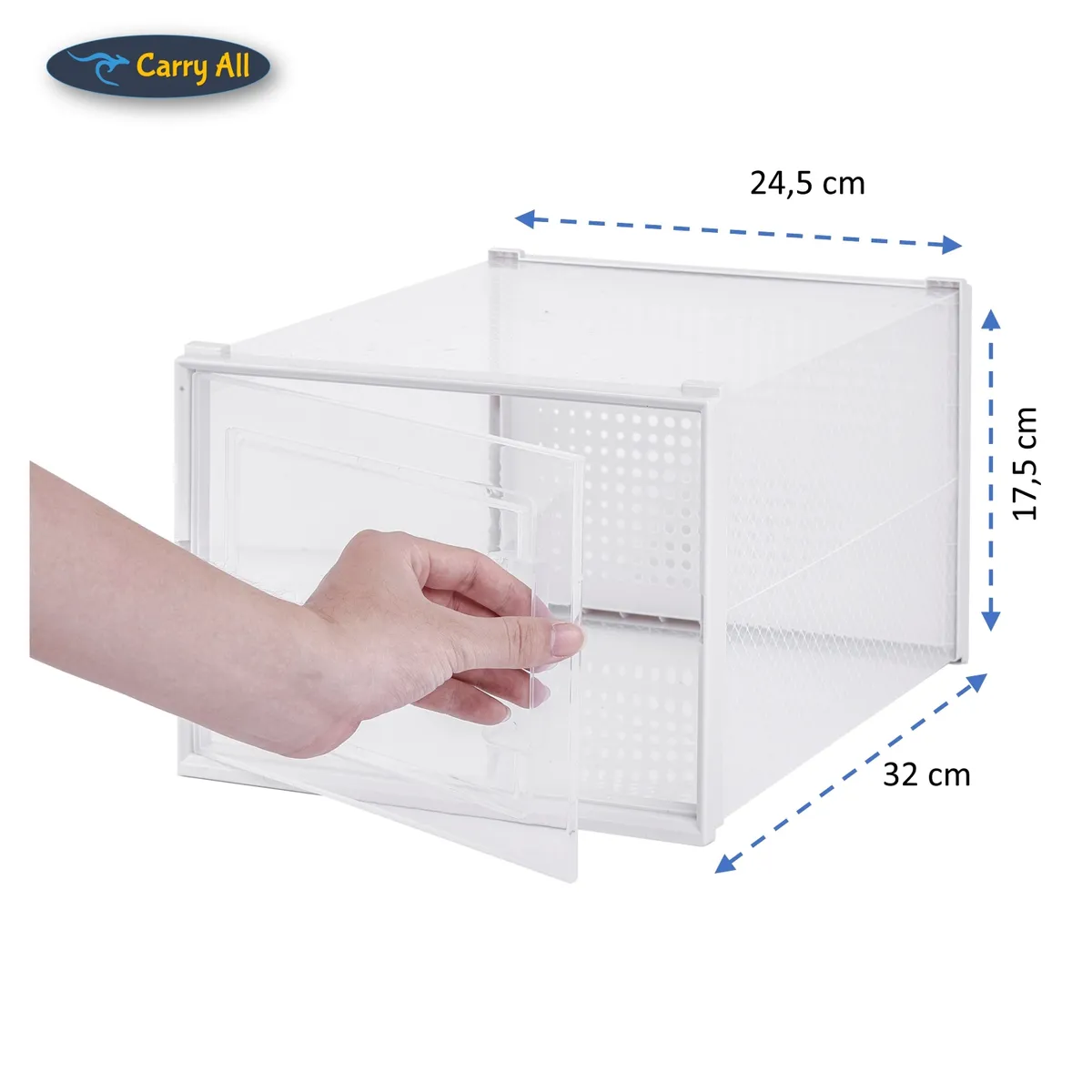 CARRY ALL - Pack 6 Cajas Organizadoras Zapatos Ropa Varios Apilables Plegables (M)