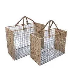 SOHOGAR - Set 2 canastos rectangular modelo boho