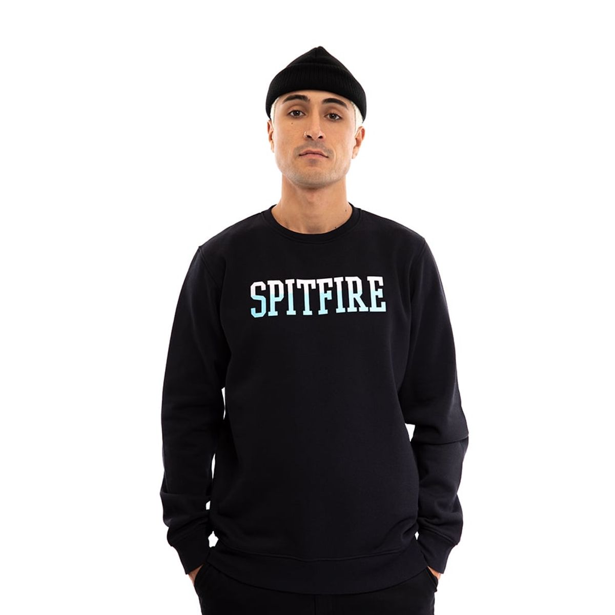 SPITFIRE - Polerón cuello redondo de hombre spitfire stripe to burn negro