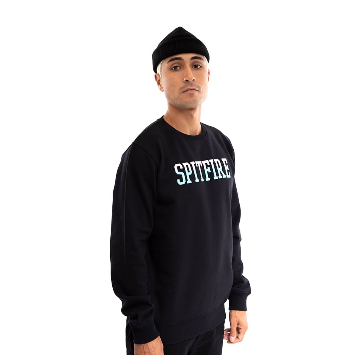 SPITFIRE - Polerón cuello redondo de hombre spitfire stripe to burn negro