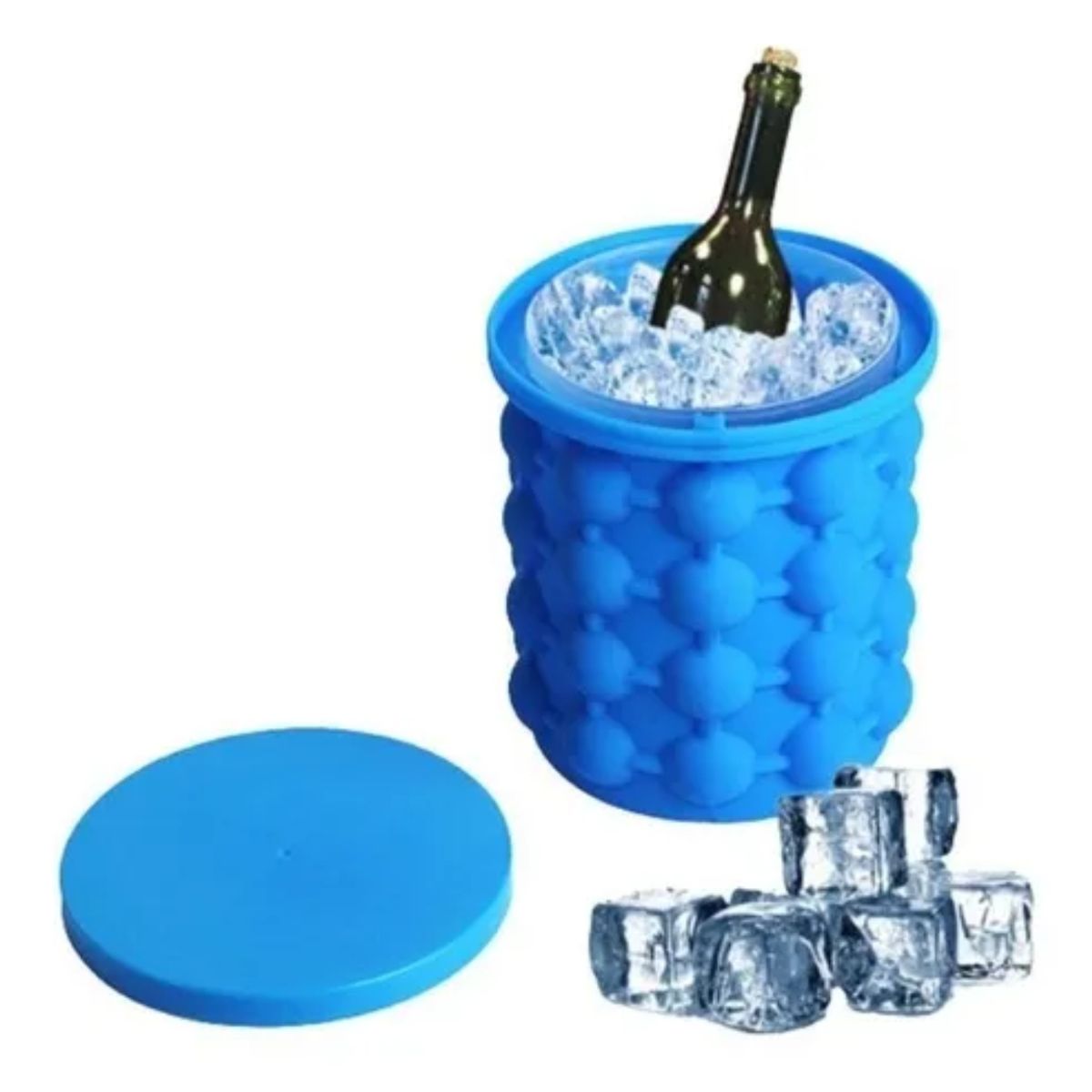 GENERICO - Hielera Contenedor de Hielo Enfría Vaso Botella Portátil de Silicona