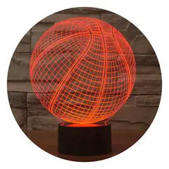 3DILUTION - Lámpara Ilusion 3d Baloncesto Base Negra