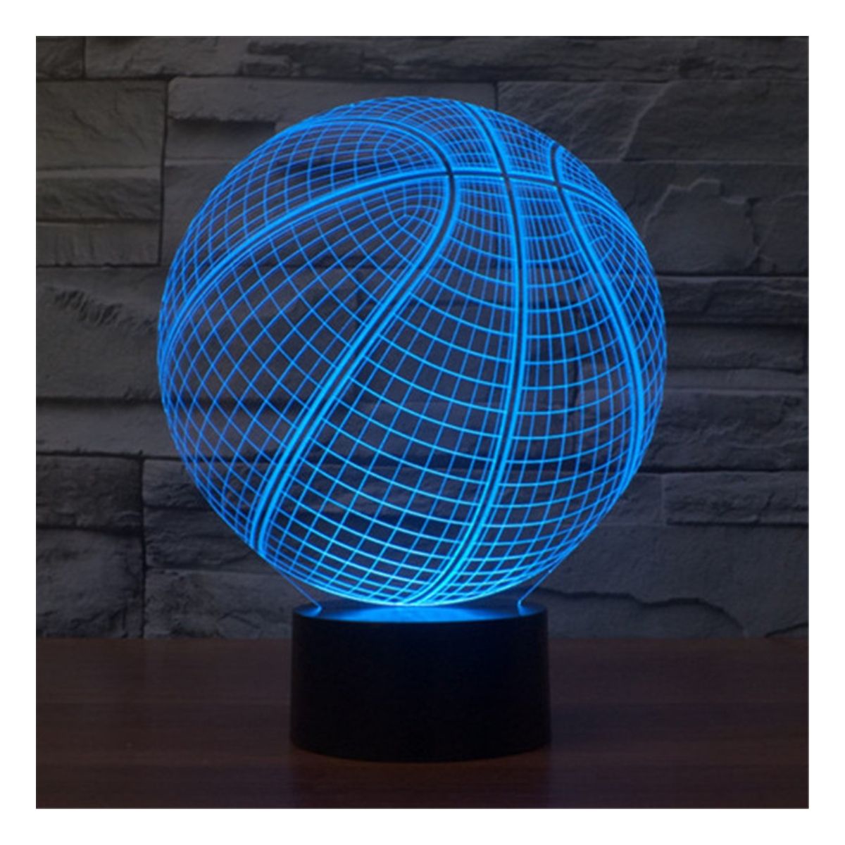 3DILUTION - Lámpara Ilusion 3d Baloncesto Base Negra