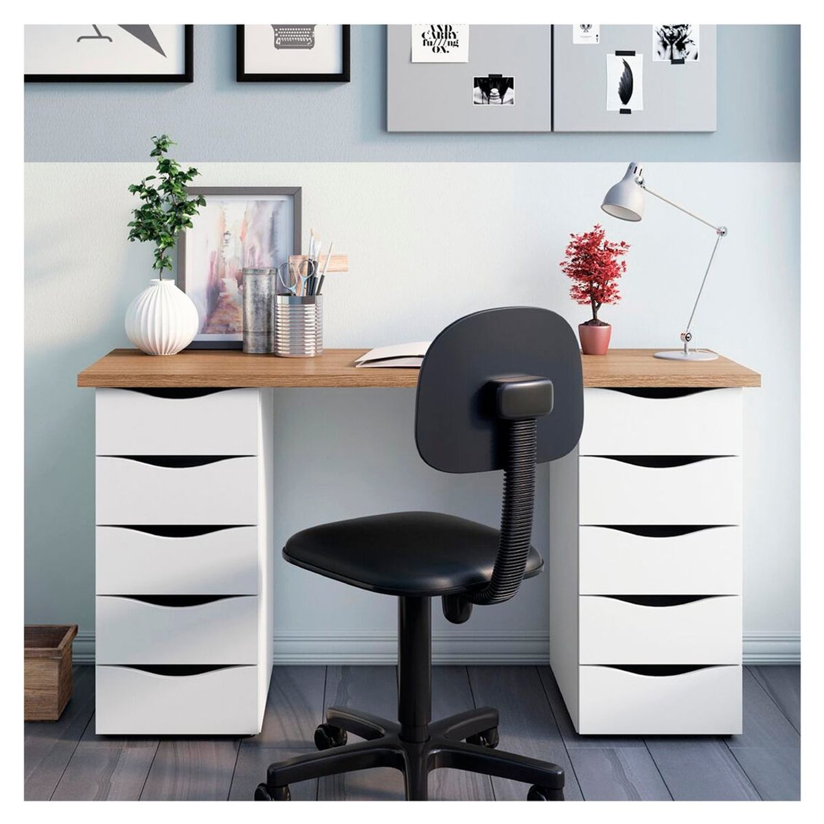 RODLER - Escritorio 10 Cajones Due Blanco