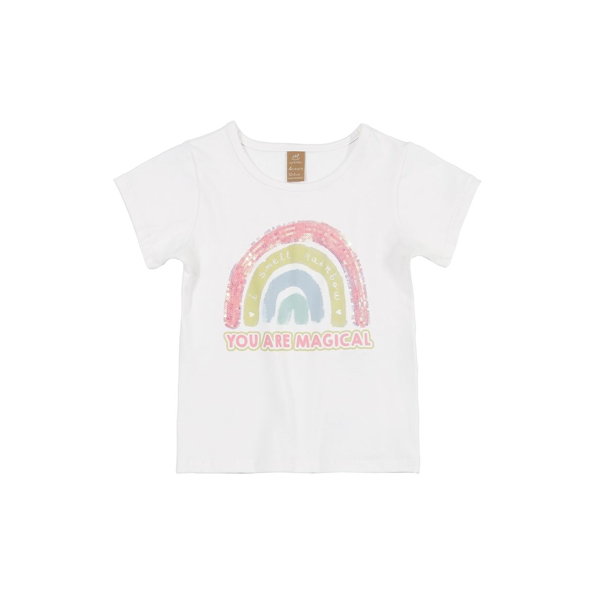 UP BABY - Polera Arcoíris Blanco Up Baby