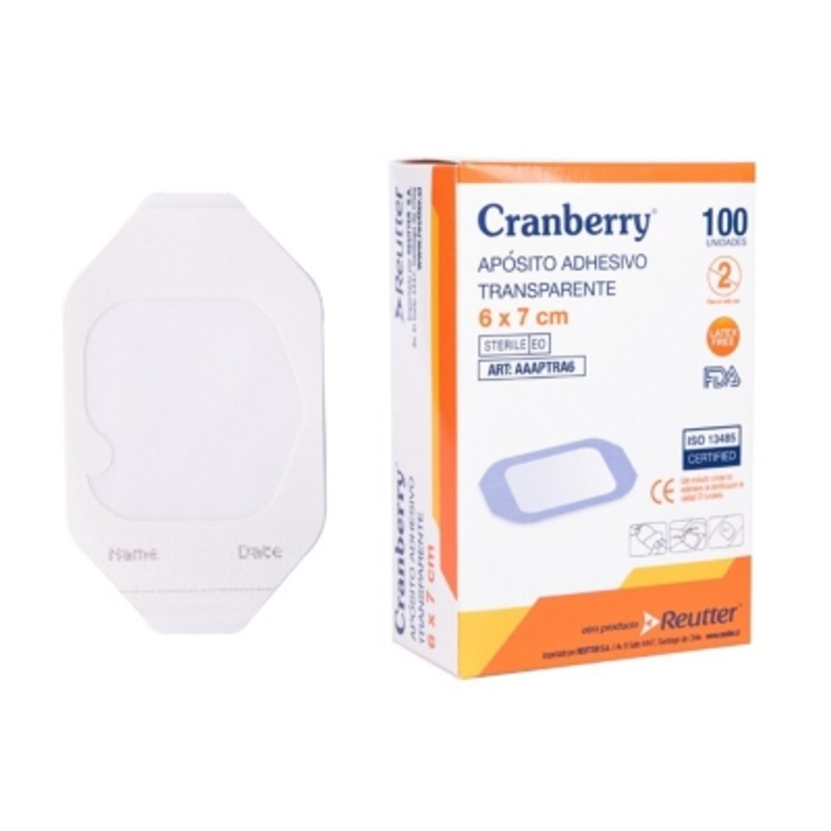 CRANBERRY - Apósito Adhesivo Transparente 6x7cm Cranberry 100 Un.