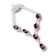 JOYAS MISTIKA - Collar ovalado amatista facetado