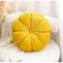 GENERICO - Cojín redondo Amarillo - Terciopelo