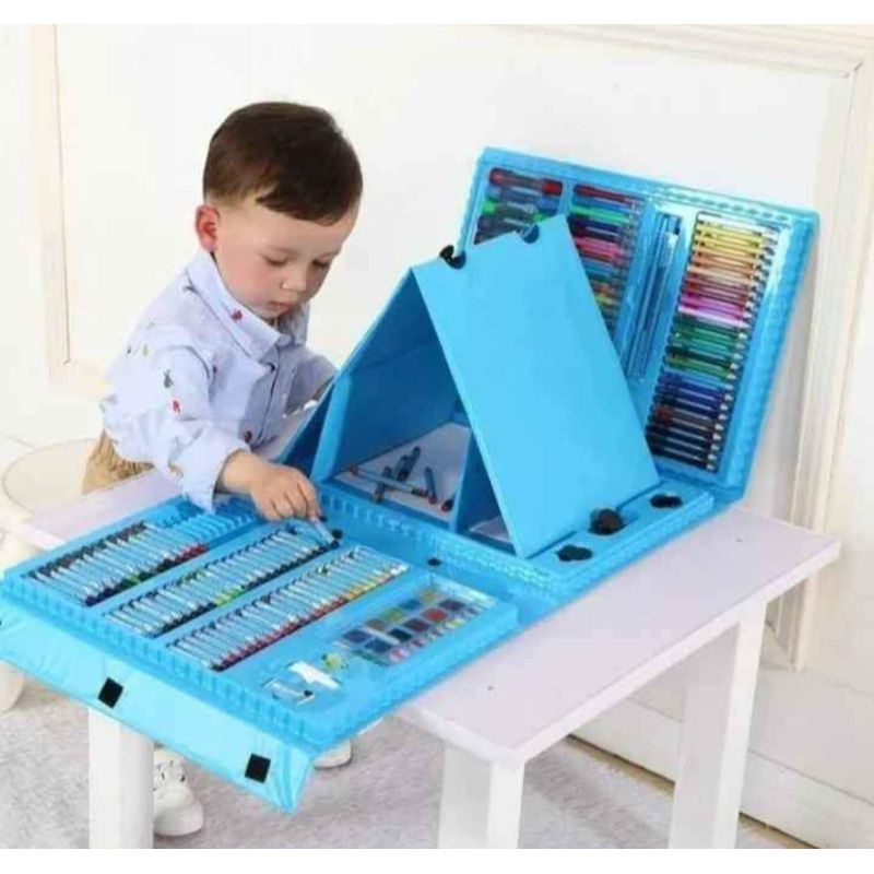 GENERICO - 208 Piezas De Arte Para Niños Kit Set De Dibujo Celeste