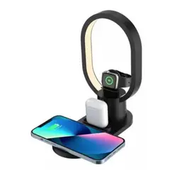 GENERICO - Base de Carga Inalámbrica 4 en 1 Compatible Iphone Android