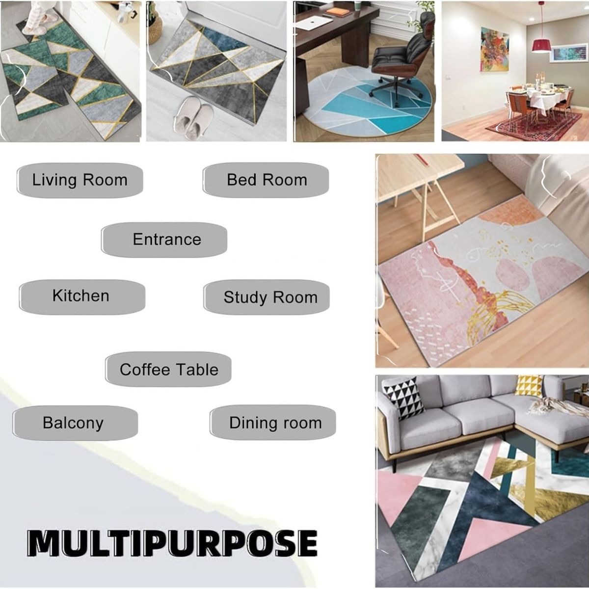 GENERICO - Alfombras Lisas con diseños 3D 150x200 cm Plumazul