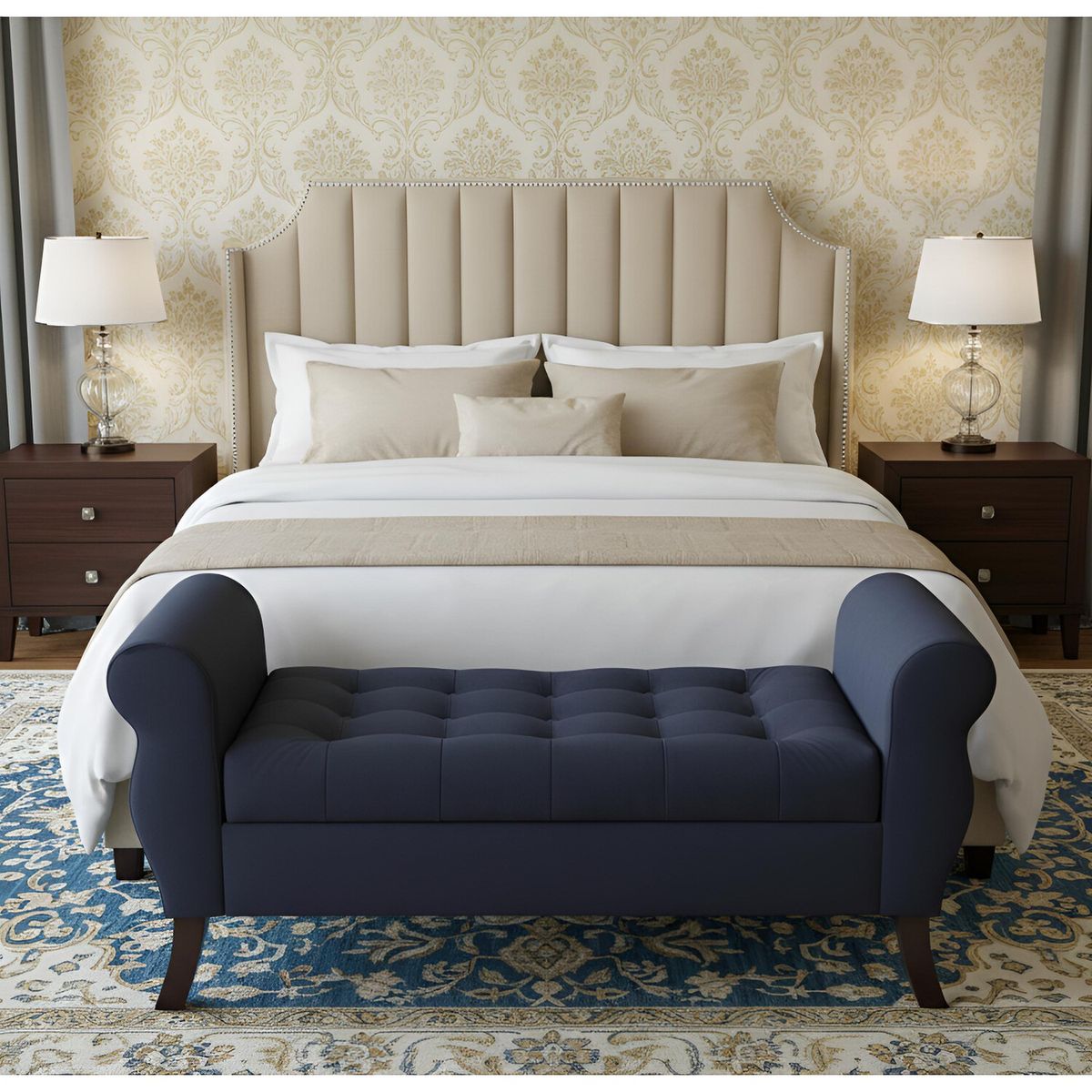 GENERICO - Banqueta Baúl Diva Color Negro