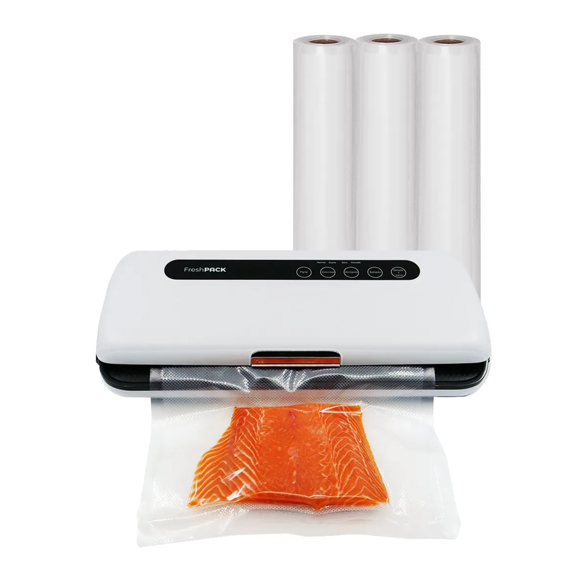 FRESHPACK - Selladora al vacío 30cm ancho + 3 rollos 22cm x 5mt