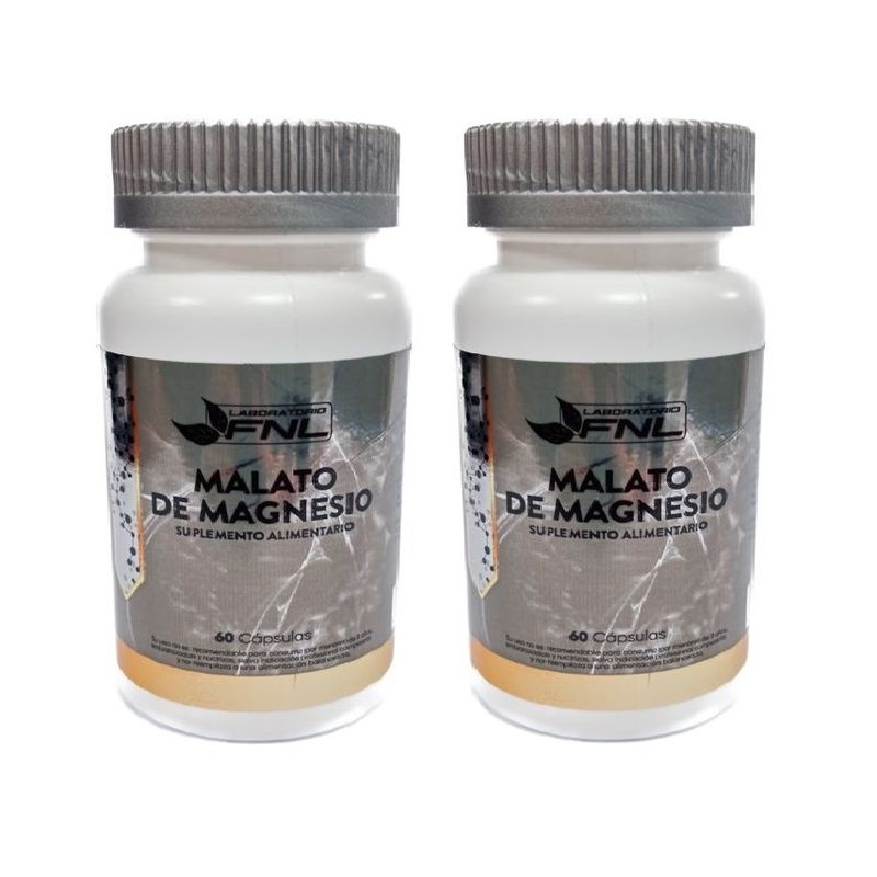 FNL - Malato de Magnesio c/ Ac Malico Fnl 2 Frascos 2x60 Caps. Fibromialgia