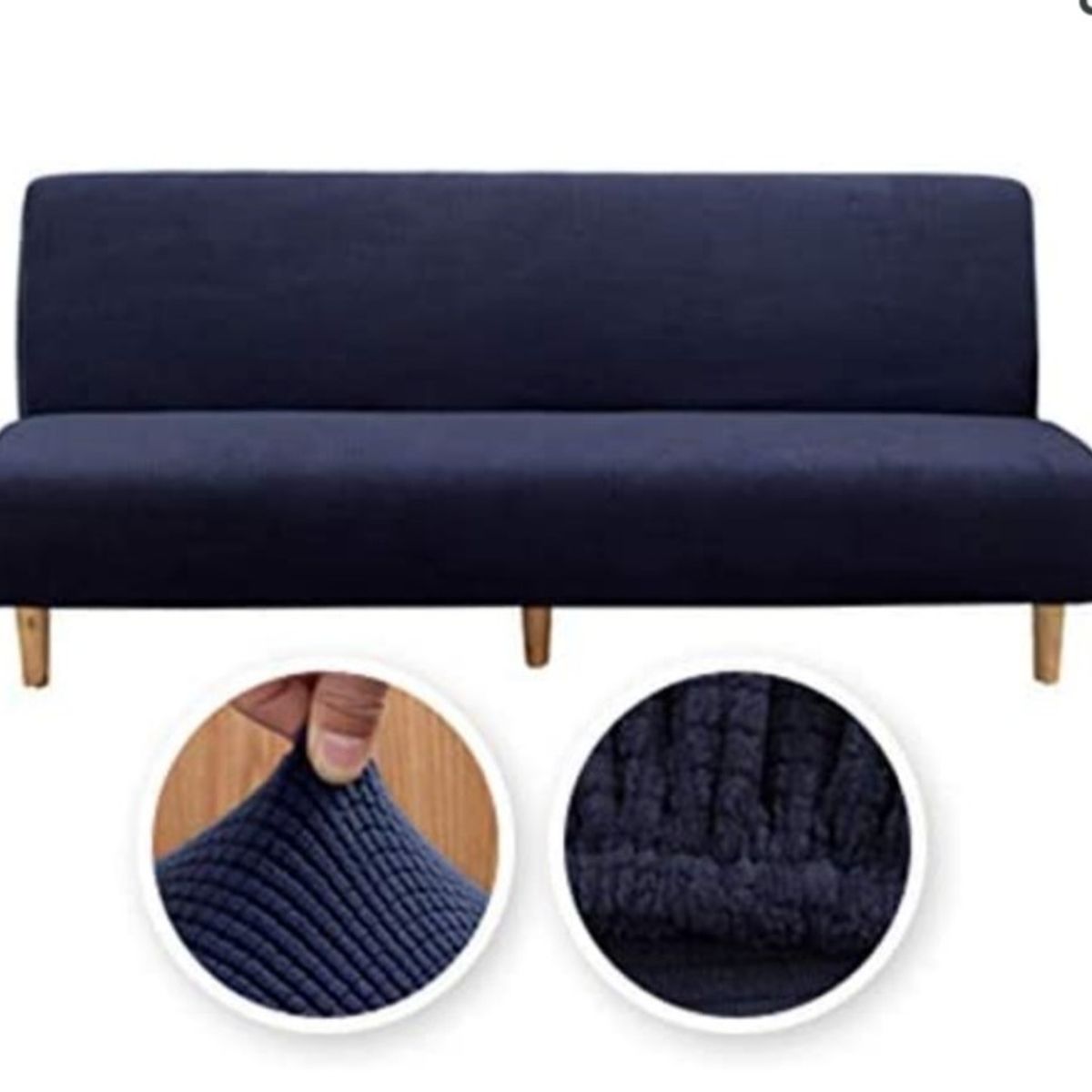 GENERICO - Funda Cubre FUTON elasticada textura GRUESA CUADRILLE