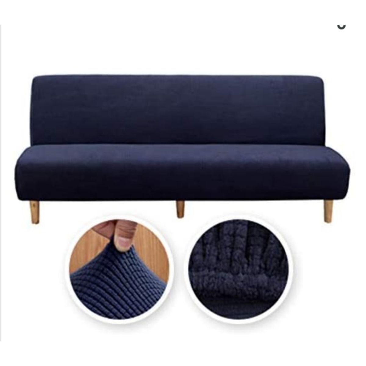 GENERICO - Funda Cubre FUTON elasticada textura GRUESA CUADRILLE