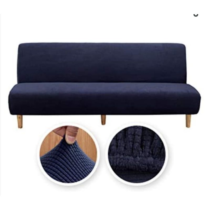 GENERICO - Funda Cubre FUTON elasticada textura GRUESA CUADRILLE