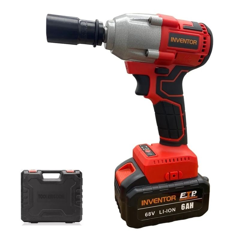 GENERICO - Llave Pistola Impacto Inalambrica Taladro Electrico Impacto Rojo