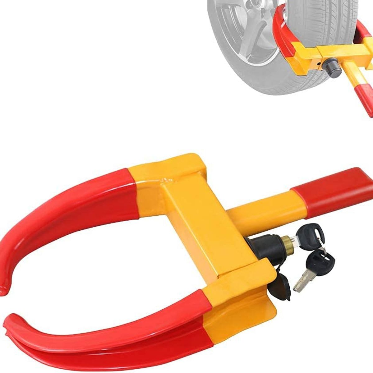 GENERICO - Traba Rueda Auto Antirrobo Pitbull Bloqueo Rueda Universal.